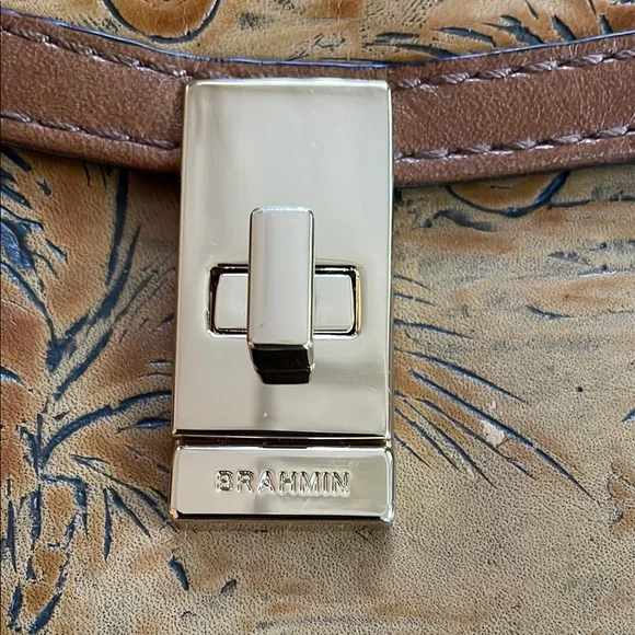 Brahmin Brown Embossed Clutch with Gold Clasp - Picture 2 of 9